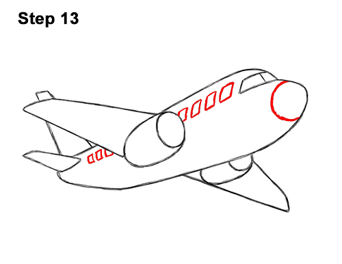 How to Draw Cartoon Airplane 13