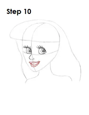 How to Draw Ariel Step 10