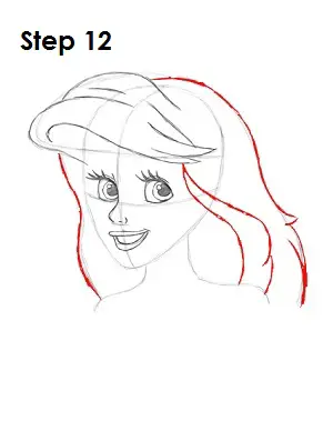How to Draw Ariel Step 12