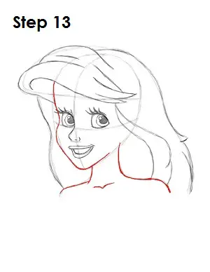 How to Draw Ariel Step 13
