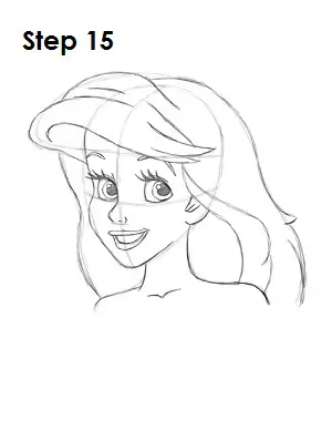How to Draw Ariel Step 15