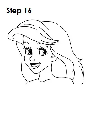 How to Draw Ariel Step 16