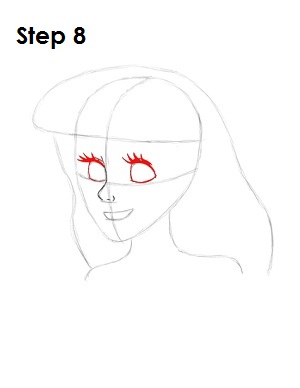 How to Draw Ariel Step 8