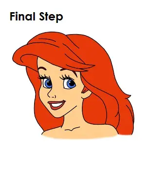 How to Draw Ariel Completed Drawing