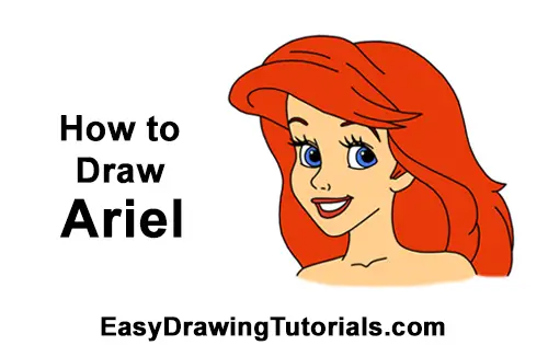 the little mermaid drawings step by step