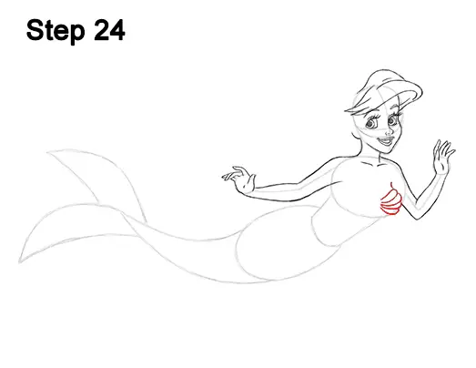 Draw Ariel Little Mermaid Body 24