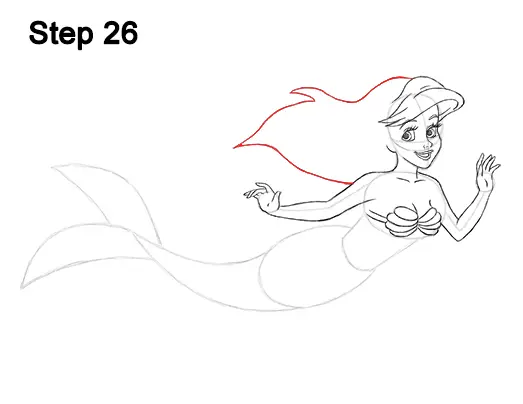Draw Ariel Little Mermaid Body 26