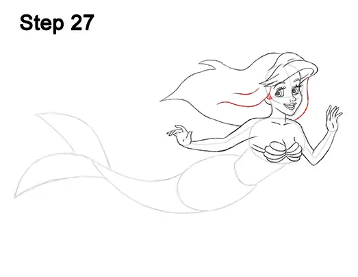 Draw Ariel Little Mermaid Body 27
