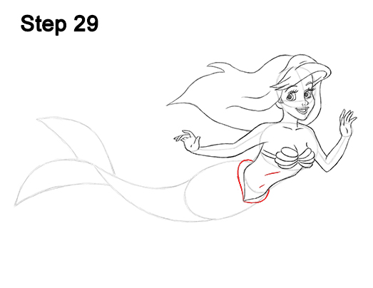 How to Draw Ariel (The Little Mermaid) VIDEO & Step-by-Step Picutres