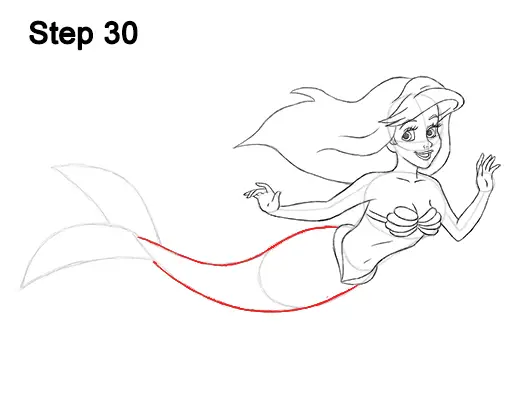 Draw Ariel Little Mermaid Body 30