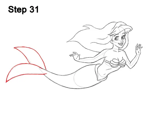 Draw Ariel Little Mermaid Body 31