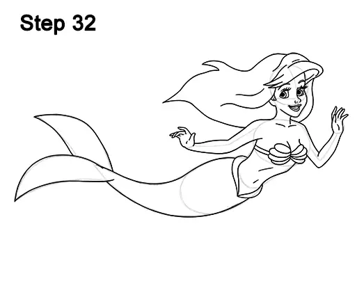 How to Draw Ariel  Easy Drawing Art