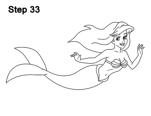 Draw Ariel Little Mermaid Body 33