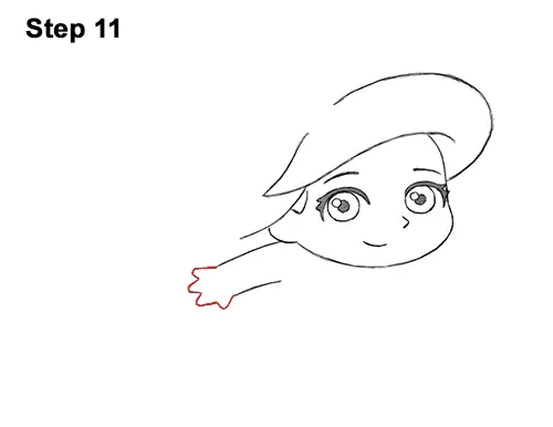 Draw Mini Chibi Little Mermaid Ariel 11