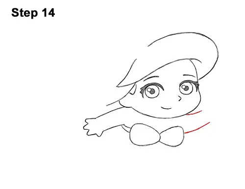 Draw Mini Chibi Little Mermaid Ariel 14