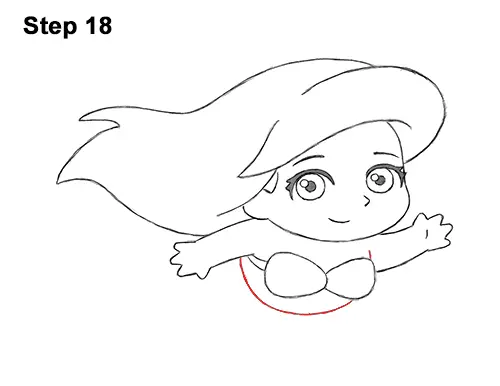 Draw Mini Chibi Little Mermaid Ariel 18