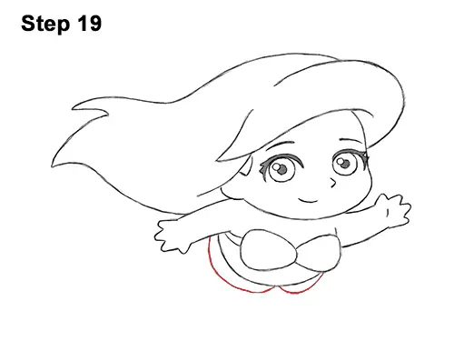 Draw Mini Chibi Little Mermaid Ariel 19
