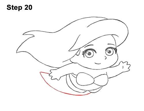 Draw Mini Chibi Little Mermaid Ariel 20