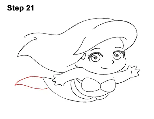 Draw Mini Chibi Little Mermaid Ariel 21