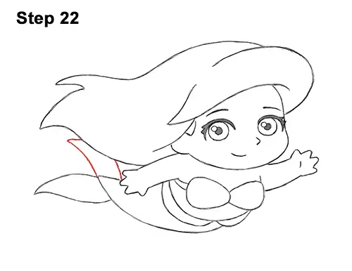 Draw Mini Chibi Little Mermaid Ariel 22