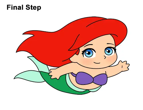 Draw Mini Chibi Little Mermaid Ariel