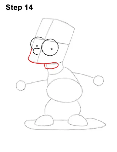 How to Draw Bart Simpson Full Body Skateboard Skater Skating 14