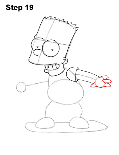 How to draw bart simpson tattooed step by step 