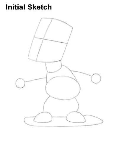 How to Draw Bart Simpson Full Body Skateboard Skater Skating Initial Sketch