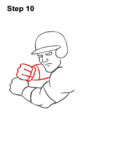How to a Draw Cartoon Baseball Player Batter 10