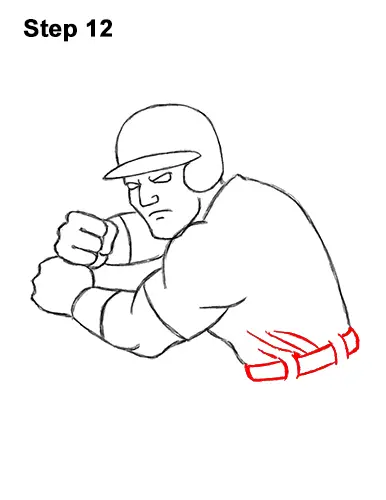 How to a Draw Cartoon Baseball Player Batter 12
