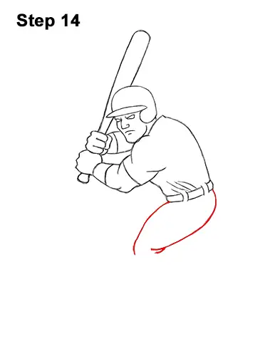How to a Draw Cartoon Baseball Player Batter 14