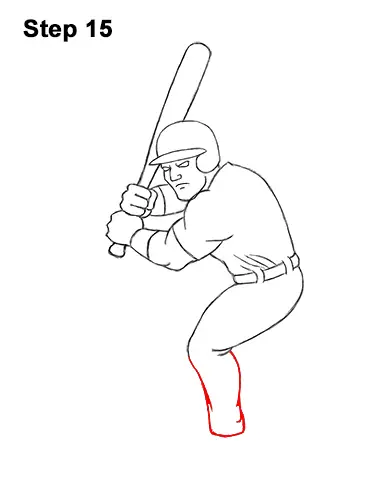 How to a Draw Cartoon Baseball Player Batter 15