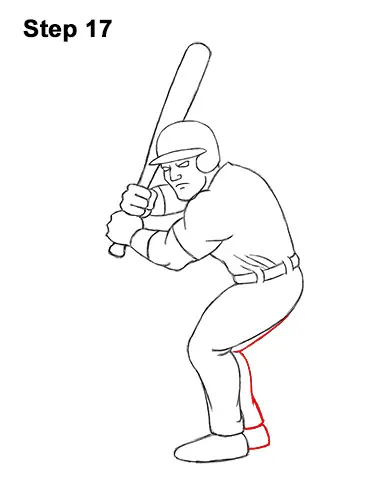 How to a Draw Cartoon Baseball Player Batter 17