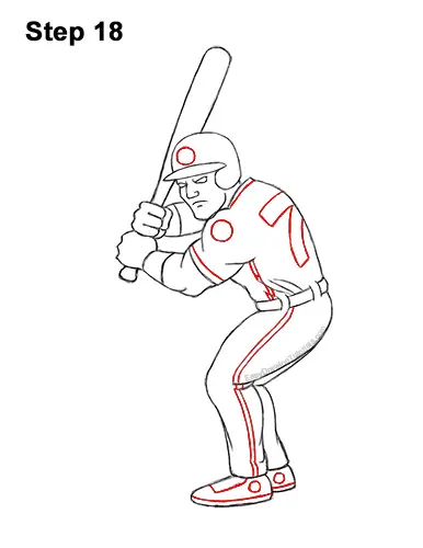 How to a Draw Cartoon Baseball Player Batter 18