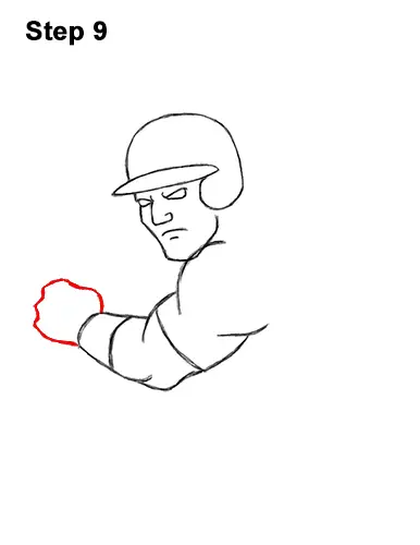 How to a Draw Cartoon Baseball Player Batter 9