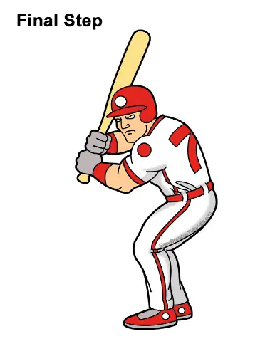 How to a Draw Cartoon Baseball Player Batter