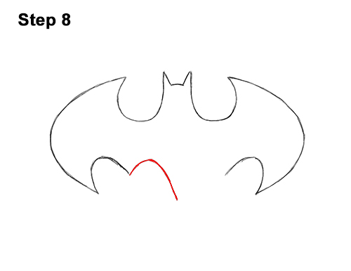 batman symbol drawing step by step