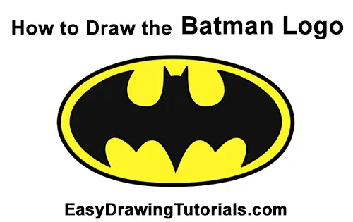 batman symbol drawing step by step