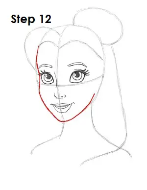 How to Draw Belle Step 12