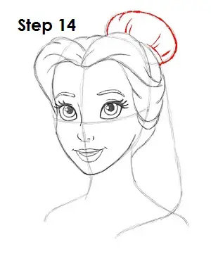 How to Draw Belle Step 14