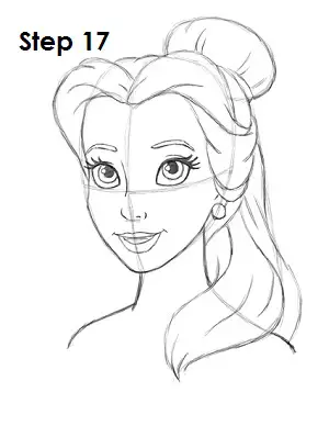 How to Draw Belle Step 17