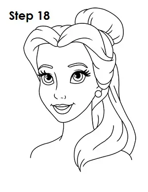 How to Draw Belle Step 18