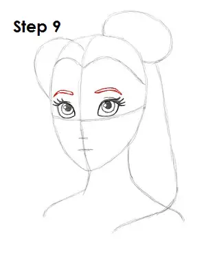 How to Draw Belle Step 9