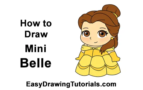 how to draw belle step by step