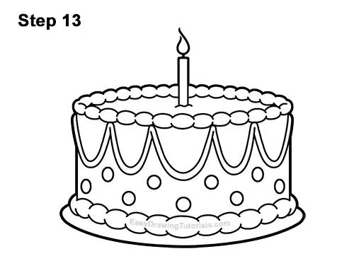 How to Draw Birthday Cake Very Simple for Kids, Easy Cake Drawing Step by  step Slow - YouTube