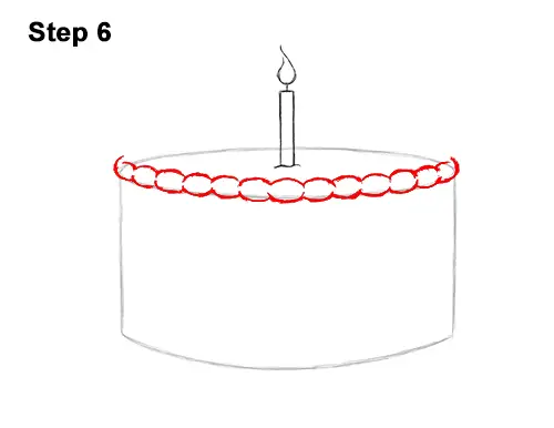 How to Draw Cartoon Birthday Cake Candle 6