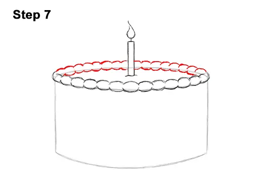 How to Draw Cartoon Birthday Cake Candle 7