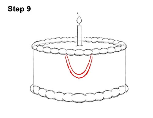How to Draw Cartoon Birthday Cake Candle 9