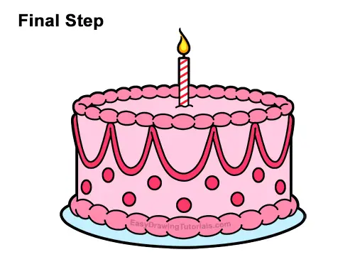 How To Draw A Birthday Cake Video And Step By Step Pictures 9643