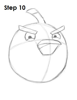 Draw Black Angry Bird Step 10